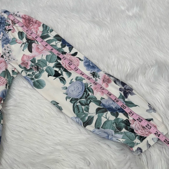 Torrid 1X | 14/16 Plus Size Babydoll Georgette Pintuck Long Sleeve Blouse Floral - Picture 13 of 15